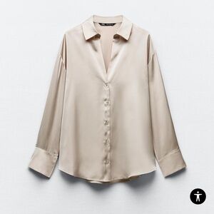 Zara Satin Effect Basic Shirt